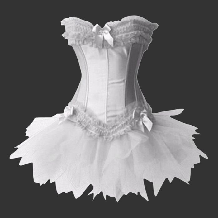 Корсетна сукня: сексуальний корсет, бюстгальтер, сукня корсет, готичний стиль, вінтаж, для повних грудей, застібка на блискавку, білий, розмір M