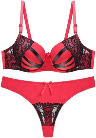 Сексуальний комплект спідньої білизни з V-подібним вирізом та мереживом, Push Up, бежевий, Китай