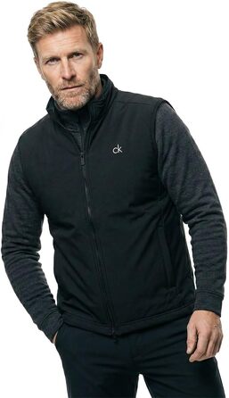 Чоловічий утеплений жилет для гольфу Calvin Klein St. Lawrence 2026, чорний, на блискавці