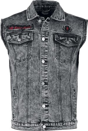 Чоловічий жилет Rock Rebel by EMP чорного кольору з ефектом Acid-Wash, розмір S