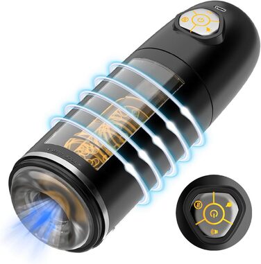 Електричний мастурбатор для чоловіків з 9 режимами та реалістичною вагіною, білий