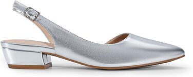 Жіночі сріблясті туфлі-балетки Dream Pairs з відкритим задником (Slingback), розмір 40 EU