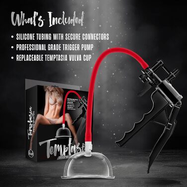 Насос для вагінального масажу Temptasia Vagina Vulva з тригером, для максимального вакууму, з простими компонентами для вивільнення, підвищене відчуття, покращене жіноче задоволення