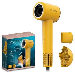 Фен для волосся Cecotec DryNova Yellow з BLDC-мотором, 1600 Вт, високошвидкісний (110 000 об/хв), компактний та легкий, жовтий