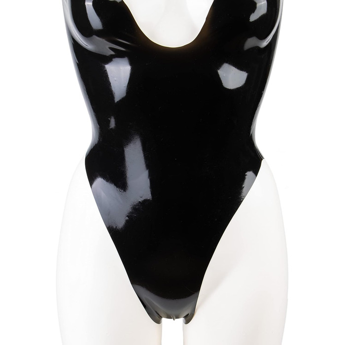 Корсет з латексу Rubberfashion для жінок, чорний, 0.4 мм, XL (відкритий крок, низька талія)