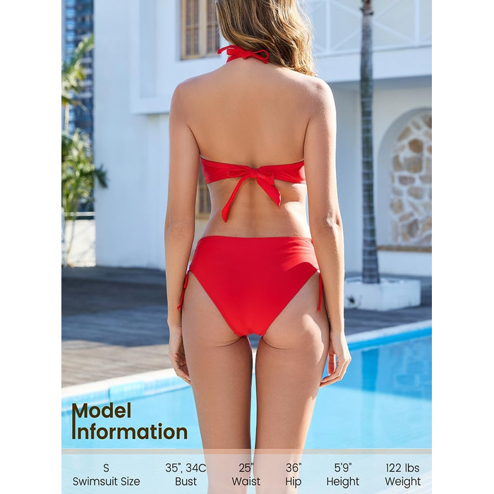 Жіночий суцільний купальник Monokini з мереживом, червоний (Getaway Solids) - Розмір S
