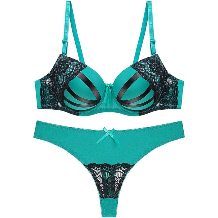 Сексуальна жіноча білизна: комплект з мереживом, V-подібний виріз, push-up, бежевий, Китай, розмір 42