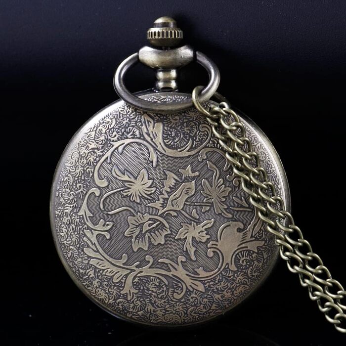 Кішеньковий кварцовий годинник Tiong Vintage з візерунком восьминога та дракона, бронзовий з білим циферблатом, подарунковий набір з ланцюжком