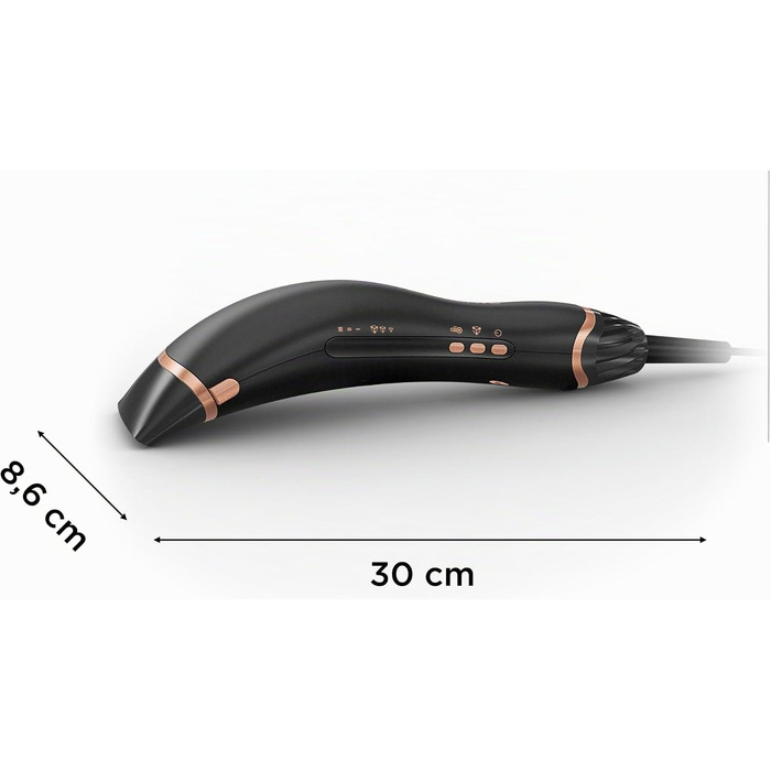 Фен для волосся Rowenta Maestria Nano HY8120 з іонним обдувом, цифровий двигун, 1700 Вт, сірий/рожеве золото