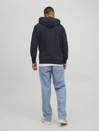 Чоловіча однотонна куртка-худі з капюшоном JACK & JONES, чорна, розмір M