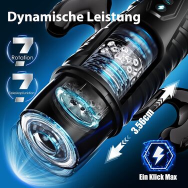 Електричний мастурбатор для чоловіків з 6 режимами та 5 швидкостями, вібраційний секс-іграшка (Чорно-білий)