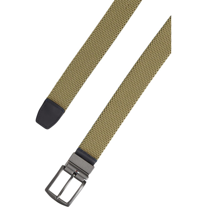 Чоловічий ремінь Tommy Hilfiger Denton Elastic Rev (AM0AM14574) двосторонній, еластичний, колір Khaki Platinum Olive, розмір 85