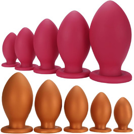 Анальний плагін JFRong з силікону, 5 розмірів, з присоскою, для анального та вагінального використання, стимулятор G-точки, масаж простати, анальні іграшки для дорослих (Golden-L)