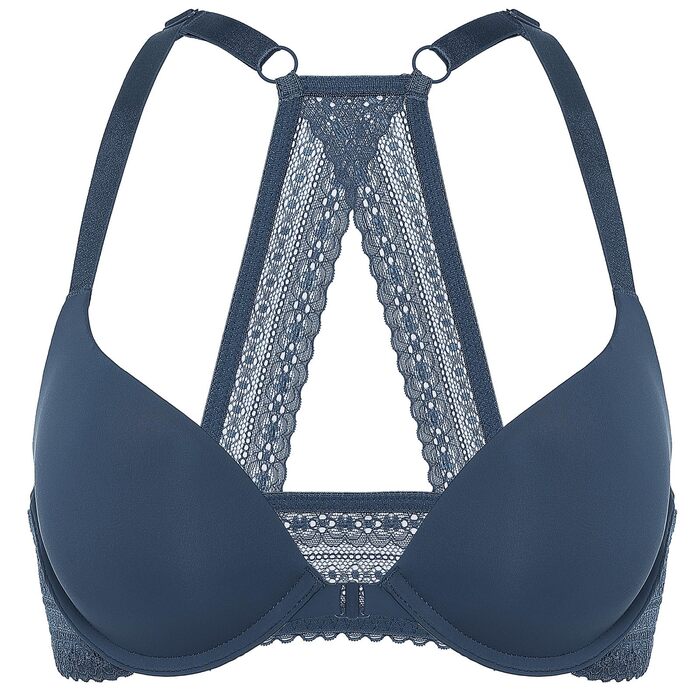 DOBREVA: жіночий бюстгальтер push-up з застібкою спереду, з кісточками, м'який, для топу, глибокий виріз, на зав'язках, з м'якою чашкою (70B, Sargasso)