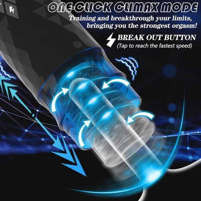 Електричний мастурбатор YcsLust з 8 режимами обертання та 3 телескопічними, для чоловіків. Реалістична вагіна, 3D іграшка для чоловіків