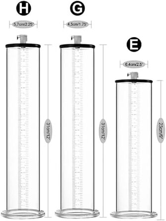 Прозора трубка з лінійкою для помпи для статевих органів, збільшення статевого члена, вакуумна помпа для чоловіків (H:30.5 * 5.7cm)