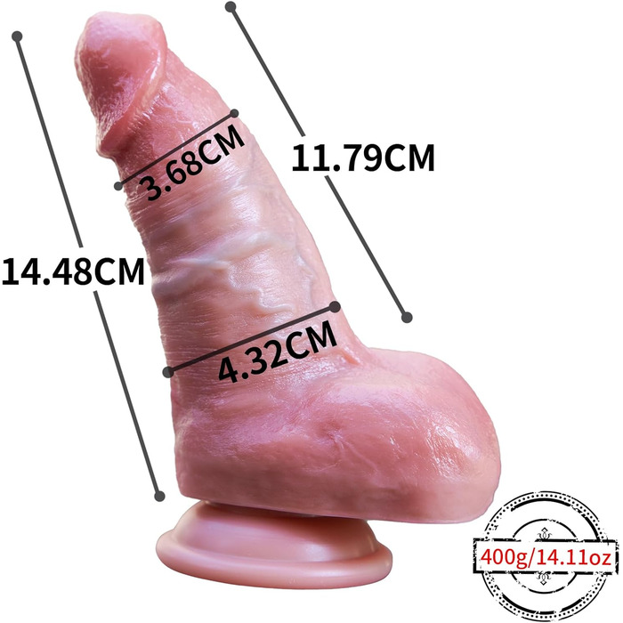 Реалістичний дилда для досвідчених користувачів, текстурований силіконовий аналогічний пеніс для тренування G-точки з присоском для гри без допомоги Destroyer
