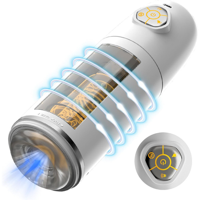 Електричний мастурбатор для чоловіків з 9 режимами та реалістичною вагіною. Іграшки для дорослих, білий/чорний колір