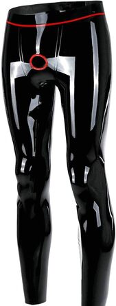 Чорні латексні легінси для чоловіків з відкритим кроком, ручної роботи, Fetish, розмір L, L