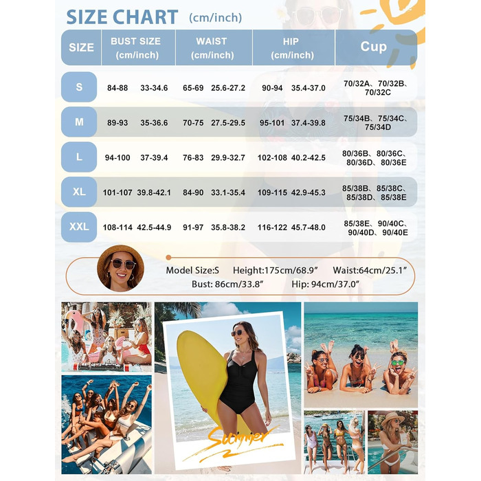 Чоловічий купальник Nadeer Badeanzug: одноцільний, висока талія, Push Up, V-подібний виріз, спортивні смуги, чорний, XL