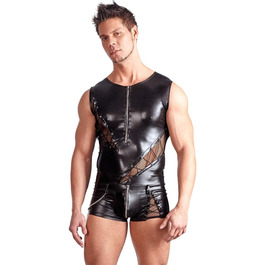 Комбінезон Svenjoyment для чоловіків - чорний комбінезон з ефектним еластичним блискавкою та ланцюгом