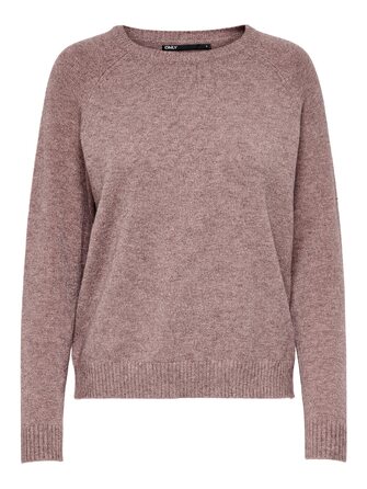 Жіночий в'язаний светр ONLY ONLLESLY Rose Brown (XXL) — м'який трикотажний пуловер кольору рожево-коричневий