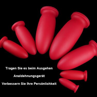 Анальний дildo NAIXBTY з силікону, XL, червоний: для стимуляції G-точки та простати, для жінок та чоловіків