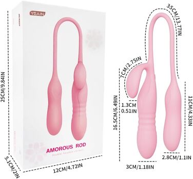 Вібратор Doppelkopf 3-в-1: анальний, кліторальний, G-точка. Силіконовий вібратор з 12 режимів та 3 телескопічними режимами.