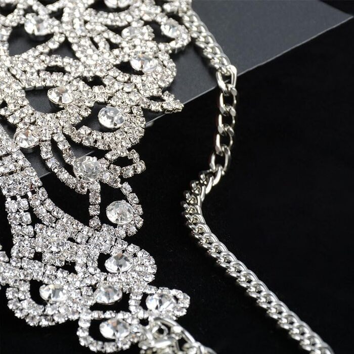 Жіноча тілесна прикраса Vnook: сяюча кристальна мерехтлива тілесна ланцюжок для бюстгальтера та трусиків, мерехтлива біжутерія для декорування тіла