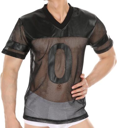 Чоловіча футболка AIEOE з сітчастою вставкою, спортивна, коротка, сітка, сексуальна, топ - S