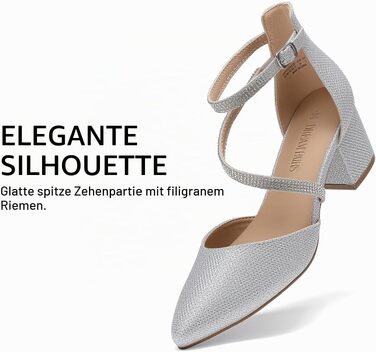 Жіночі туфлі-човники DREAM PAIRS із закритим носком, сріблясті, розмір 43 EU
