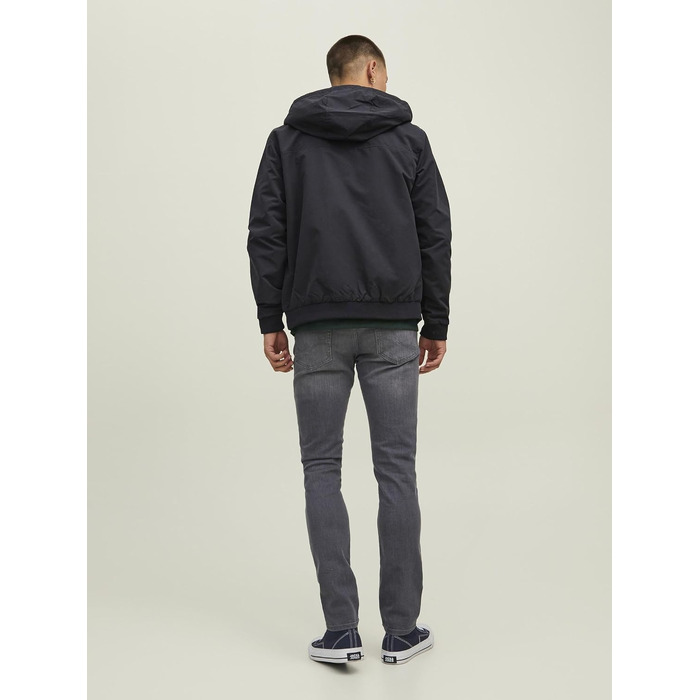 Чоловіча куртка-бомбер JACK & JONES Mae Bousonjacke, темно-синя з чорними деталями, розмір XS