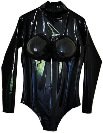 Чоловічий латексний комбінезон з блискавкою на спині GAYLOP, чорний, ручної роботи, розмір M