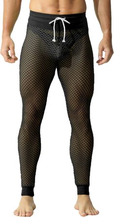 Шорти-сетка YUFEIDA для чоловіків: дихаючі спортивні шорти-лосини з регулюванням (Чорний, L)