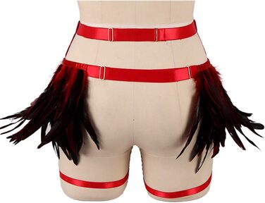 Жіночі мереживні набедрені стрічки, набедрені стрічки, ремінь у стилі панк-готи, ремінь-підтяжки, регульовані, з вирізом, для клубу, вечірки, танців, фестивалів (білий) (червоний)