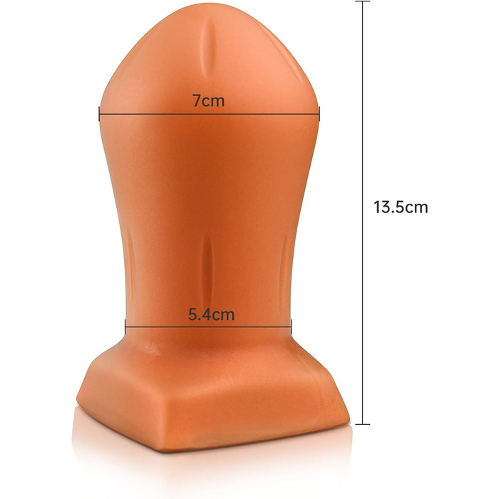 Анальний плагін Roluck, 13.5 x 7 см, з соском, золотий силікон, анальний дildо (M)