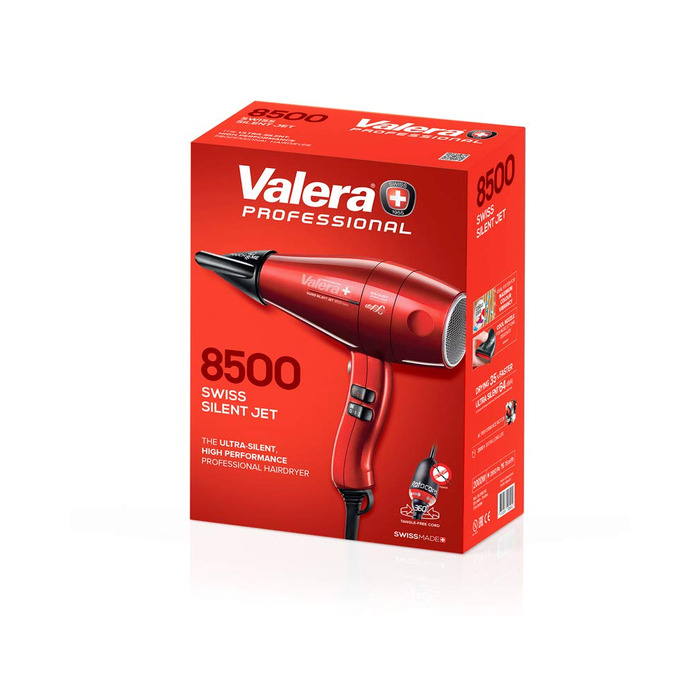 Професійний фен для волосся Valera Swiss Silent Jet 8500, 2000 Вт, з іонізацією та двигуном PM-Pro, чорний