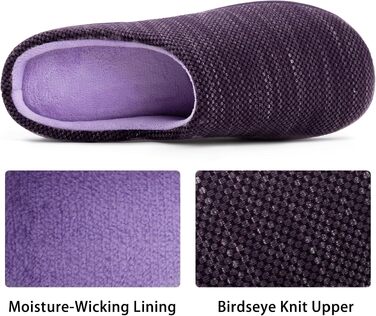 Жіночі домашні капці RockDove з ефектом пам'яті Memory Foam, в'язані (Birdseye Knit), колір баклажан, розмір 38/39 EU