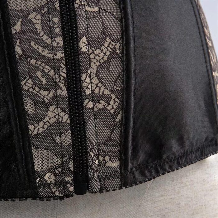 Корсет топ бюстєль для жінок, повний розмір, атлас, квіткова мережка, шнурівка, білий, 5XL