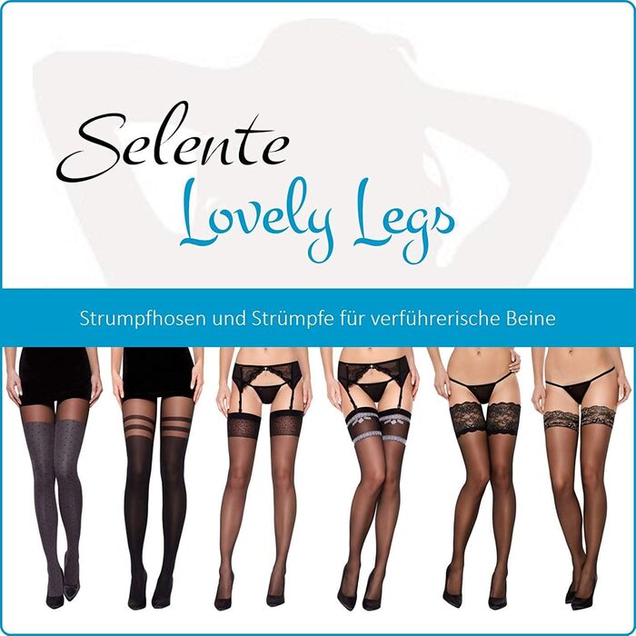 Чорні шкарпетки-шкарпетки Selente Lovely Legs M-L з орнаментом 20/60 DEN, виготовлені в ЄС