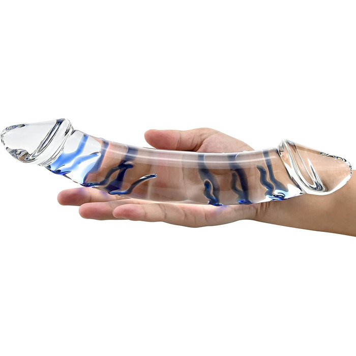 Анальний стимулятор з двома головками (G-точка, масаж простати) - синій, з ехідою