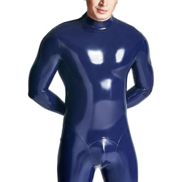 Комбінезон-боді з латексу для чоловіків DAJIES, рожевий. Латексний костюм з блискавками на плечах, фетиш-стиль