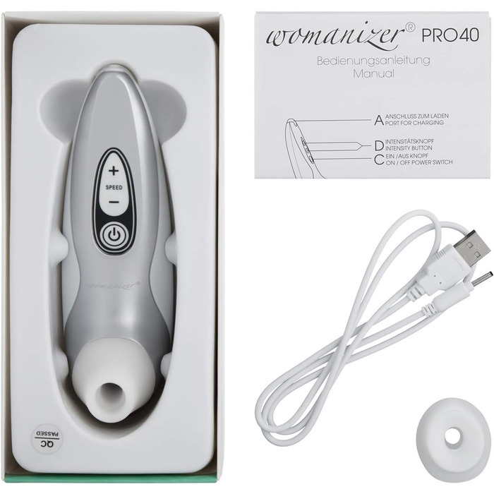 Womanizer Pro 40 - вібратор для клітора, 6 рівнів інтенсивності, водонепроникний, magenta