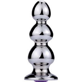 Анальний плагін з нержавіючої сталі з трьома перлами для масажу простати та сексуальних ігор. Підходить для чоловіків, жінок та пар.