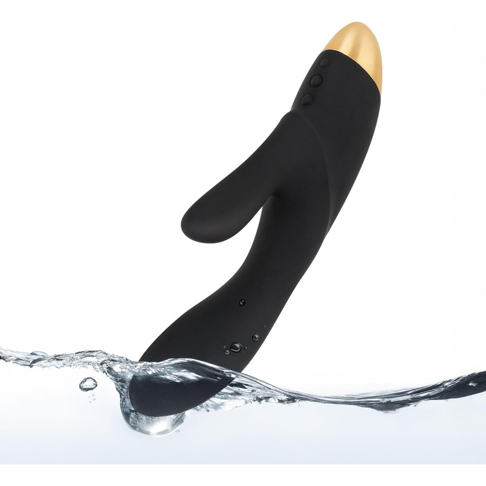 Вібратор Amorelie Virgo Premium для клітора та G-точки, чорний, 2x7 режимів, подвійний мотор