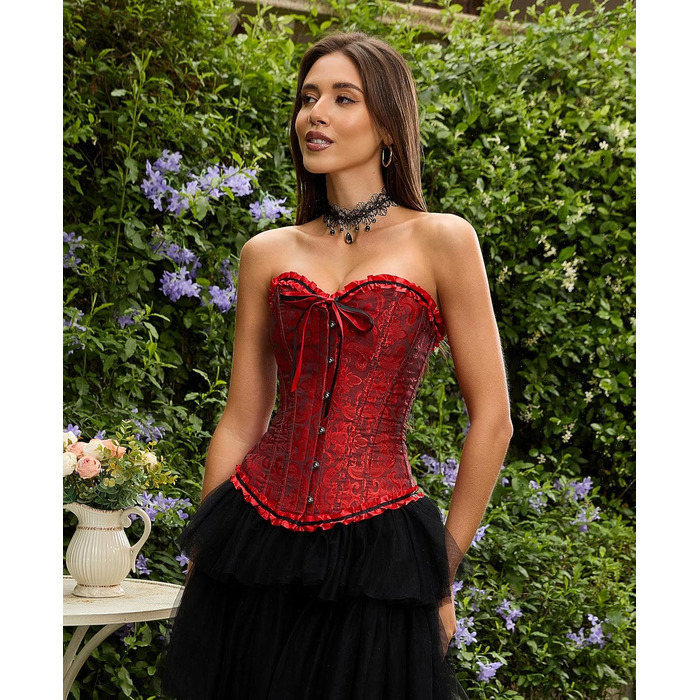 Корсет топ SZIVYSHI для повного бюсту: готичний корсет, бюстгальтер, чорний та червоний