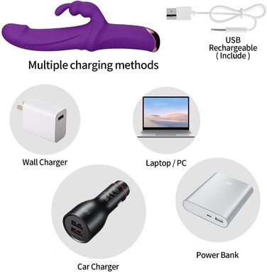 Вібратор Rabbit з силікону для G-точки. 10 режимів вібрації. Чорний колір. Іграшки для дорослих