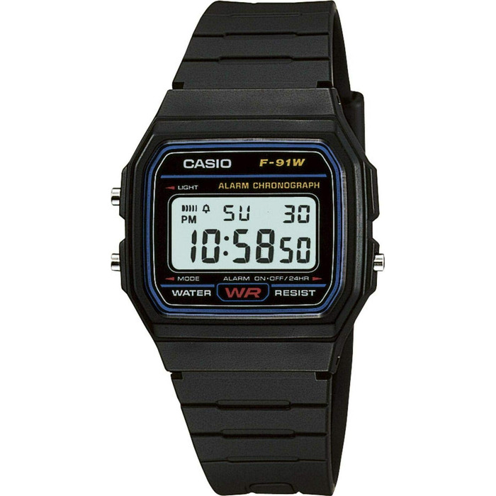 Чоловічий цифровий годинник Casio Collection F-91W-1YEG класичний