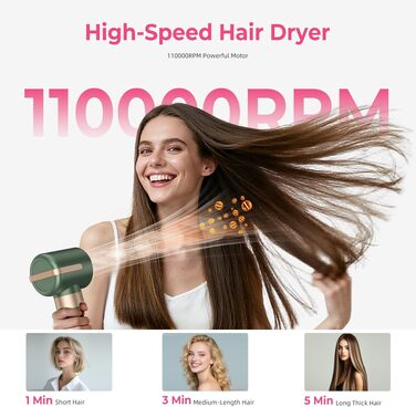 Мультифункціональний стайлер для волосся 7 в 1 Atopskins Airstyler Pro: фен з дифузором, круглі щітки, випрямляч та плойка для локонів Beach Waves, зелено-золотий