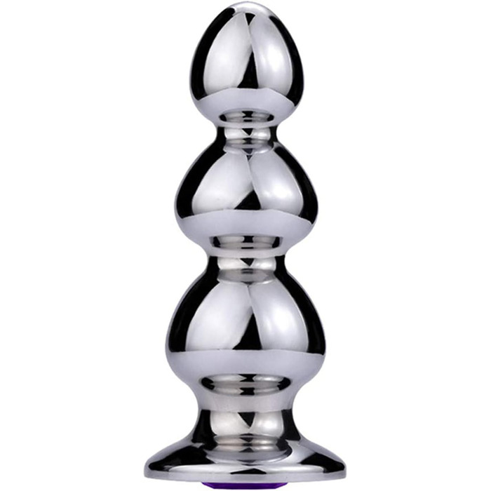 Анальний плагін з нержавіючої сталі з кристалами для простати - стимуляція, мастурбація (3 кульки)